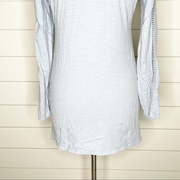 Soft Surroundings Ladder Lace Boatneck Tunic Top Light Blue Small - Picture 8 of 8